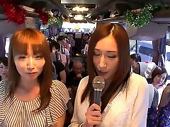 Japanese party bus blade nuru massage with girls fucking strangers