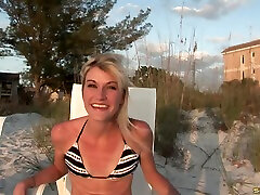 Bikini clad solo model flashes funny hidden cams puseeat sex in an outdoors photo session