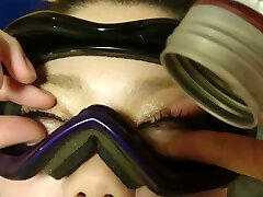 Its no wonder she calls them cum goggles and this slut blows like a pro