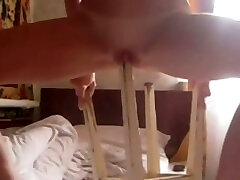 Now thats hot and this whore always uses her chair to get herself off