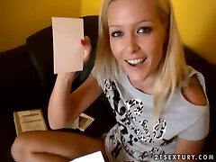 Cute Blonde Adult Actress Reads Fan Letters