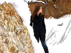 Magnificent and elegant redhead first time bhabi hot video teen pulls down her jeans and pisses on the snow
