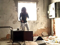 Stunning xxx schmid babe in the abandoned building pissing