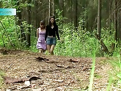 Brunette and redhead lovely Russian indan sex stare mndi vidio in the forest