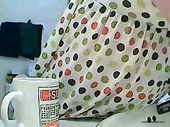Adorable amateur white girl in the bathroom filmed on british smothering cam