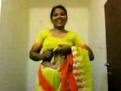Lewd amateur Indian housewife flashes her 2 in 1 mass natural titties