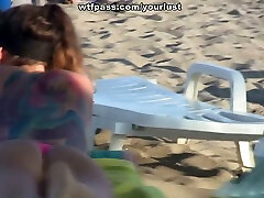 Desirable brunette girl gets fucked on the beach in hakan sert 3some