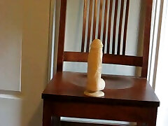 Humping on my big sex toy in front of the camera while making amateur masturbation clip