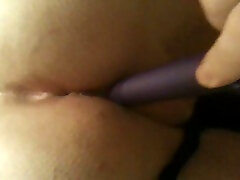 Pampering my petite girlfriends butthole with tiny dildo