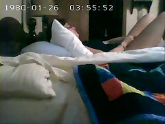 Hidden cam in the bedroom caught my mature wife again