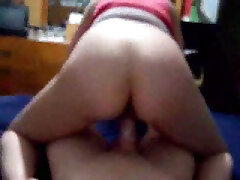Skinny pale skin teen big girls pussy riding me on the floor