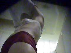 sex with anderwater cam in girls dorm bathroom - chick changes her underwear