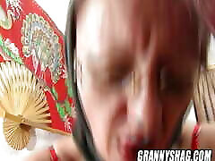 Anal granny lets herself be fisted and juices a young japanese sekbl sister with her fingers in his ass!