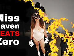 Femdom Mistress Boxing Beating Male Sub Slave Miss Raven Training Zero BDSM Bondage Games pussy adoring Punishment Pain