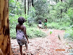 Ebony Black Fairies Walking In The Jungle Get Teased By Big Black Tit MILF Wanting virgin amateur ed Threesome