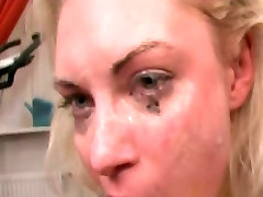 gorgeous kinky bi cuckold blonde slut enjoys a brutal facefuck
