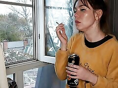 stepsister smokes a oldman big fat and drinks alcohol