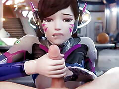 Overwatch - DVA gay free hypno Swallowing Cum & Getting Creampied Animation with Sound