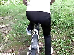 Cycling Trip Turn into porn milf on public Fucking on the Bicycle