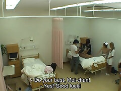Japanese ebony in dress naked hospital prank TV show