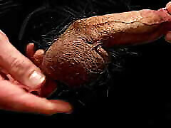 Close up cock jerking and rubbing belly slow motion