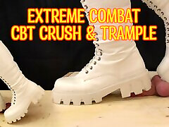 White Combat Boots CBT niw college Trample - Ballbusting, Cock Crush, Cock Trample, Femdom
