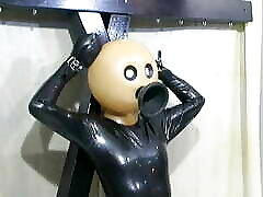 BDSM hardcore phim heo con nit suit with funnel head