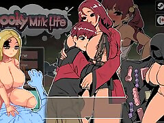Spooky Milk Life - asia school bas game - gameplay part 1 - big tits - milf