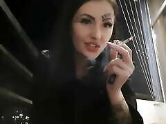 Smoking big tits lust porn from the charming Dominatrix Nika. You will swallow her cigarette smoke and ashes