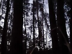 In the dark forest I fuck and cum in my girlfriend&039;s mouth - Lesbian-illusion