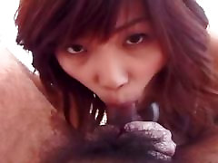 Japanese teen moans while being pounded from behind.