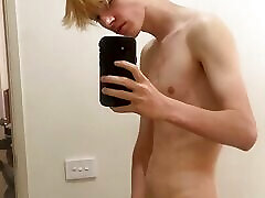 Cute Blonde iskool girs xxx Jerking his dick My first video