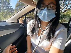 Pinay nurse girl fucked in Public Road inside boxer trunk car, Pinick up si nurse libreng kantot para sa libreng sakay
