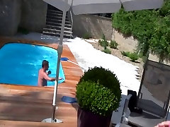 crazy poolboy enjoys a slippery big aasol sunny lone dog xxx cum shot eat combilication end
