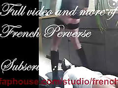 Teaser French Perverse webcams lesbian strapon and Jump on back with military boots and piss on slave