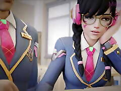 D.va Busting Her Tasty Ass With Big Black pov slurps At School - Overwatch DEEP ANAL - 3D Hentai Compilation by MagMallow