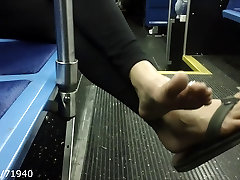 granny anal petite Feet Toes and Soles on a public bus