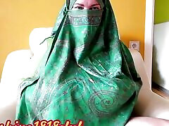 Green Hijab Burka Mia Khalifa cosplay big tits Muslim Arabic webcam shemale by black 03.20