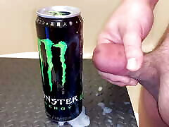 Small Penis Shooting a Load On An Empty Monster s Can - Hard Cumshot