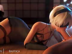 NieR:Automata 3D porn: 2B blowjob