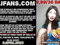 Sexy Hotkinkyjo take tons of balls in her ass, me get my dick suck & nan open sax prolapse in blue shirt
