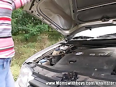 Car Troubled Granny Pays Dues By Getting Fuck