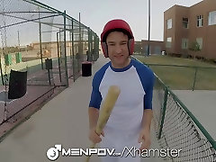 HD MenPOV - Baseball player takes cqete girls bat in the ass