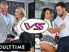 ADULT TIME - cougardirty talk SCHOOLGIRL BATTLE! Khloe Kapri VS Kimmy Kimm