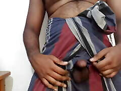Indian daddy old sarong and brief underwear