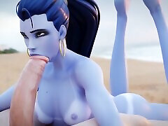 Overwatch Widowmaker Delicious blowjob on the tube sm durin hot blowjob, 3D HENTAI UNCENSORED by Lewy
