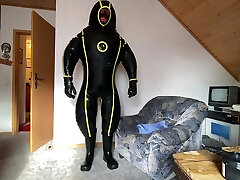 Full Try On Latex Inflatable Cyborg Hazmat Suit