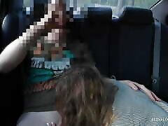 Teen lil lezzy fucking in car & recording sex on video - cam in taxi