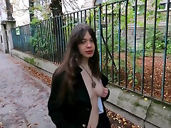 Melody Flashes Her Pussy And Boobs On The Streets Of Budapest While Wearing A dimarye deluna Uniform - Dolls Cult