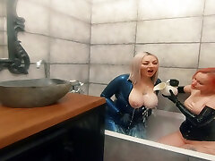 Bath Relax In Latex Rubber With Milk Romantic Funny Fetish hot amateur deceive